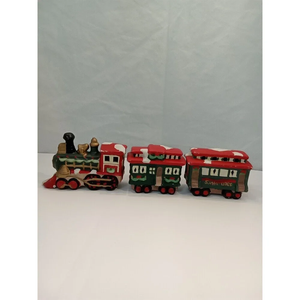Christmas Holiday Ceramic Train 3 Piece 14